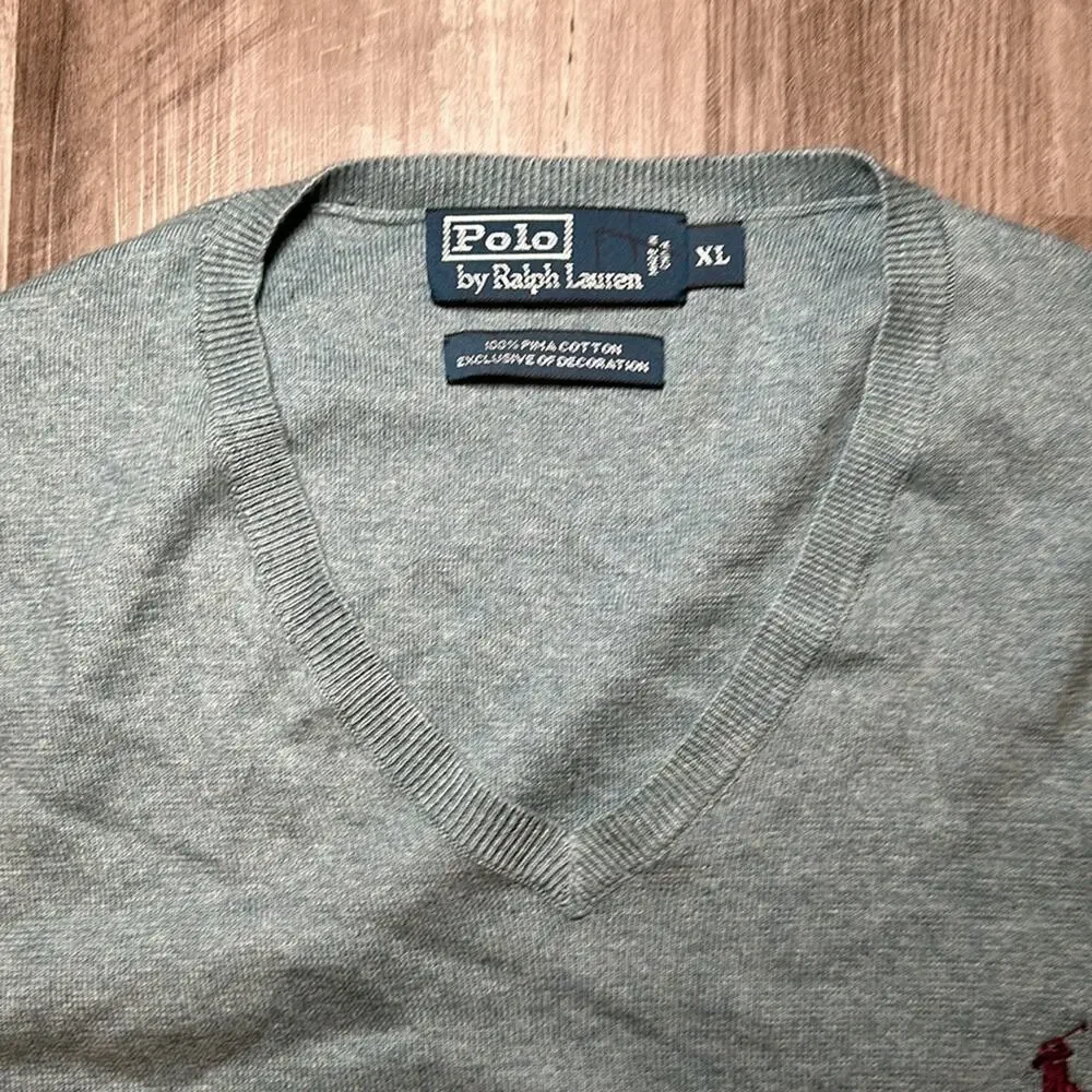 Polo by Ralph Lauren Pima Cotton V-Neck Sweater - XL